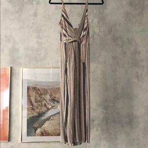 Multicolor striped wide leg jumper